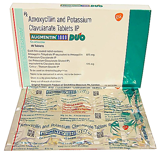 Augmentin 1g (Amoxicillin/Clavulanate)